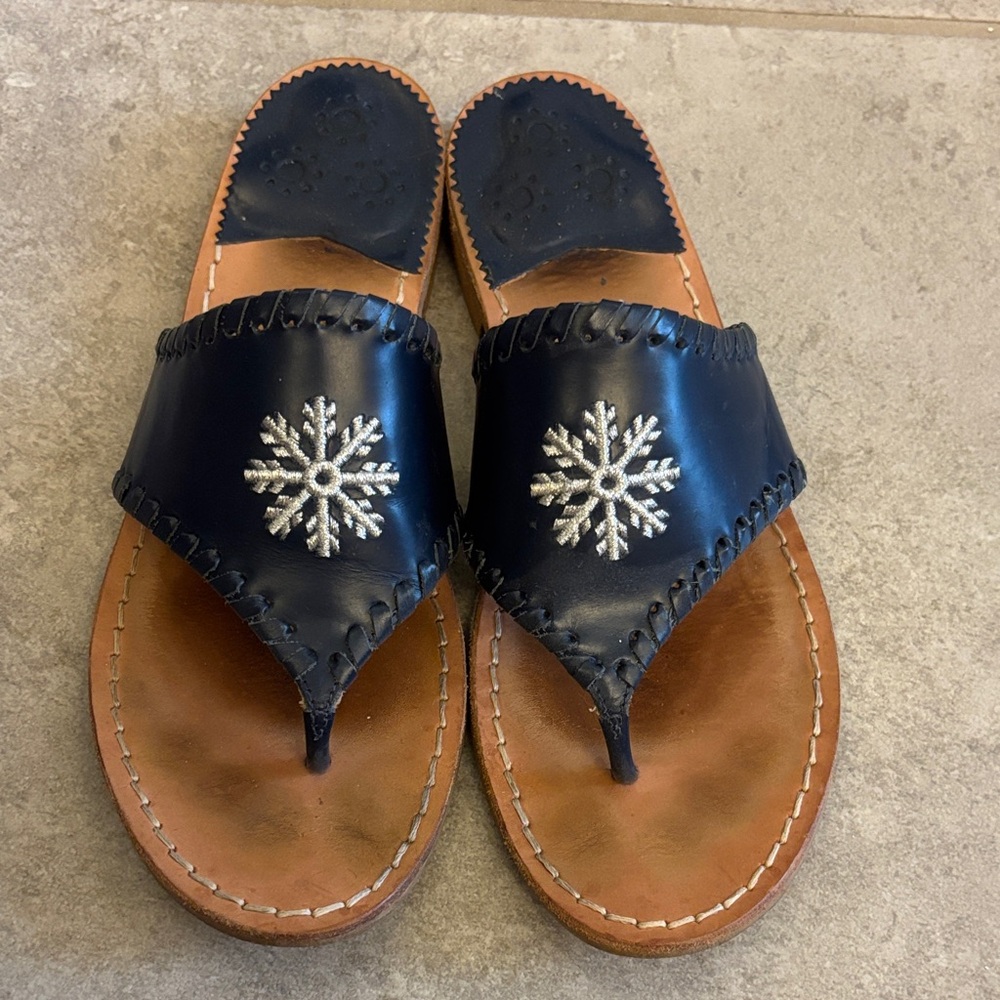 Jack Roger’s Navy Sandals with Snowflake Embellishment